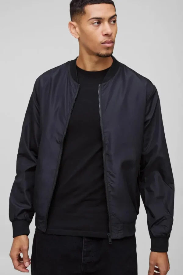 boohooMAN Lightweight Bomber Jacket in | Man | Coats & Jackets