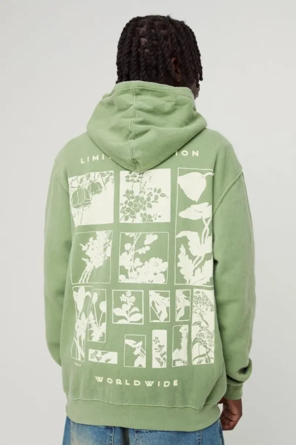 boohooMAN Limited Edition Botanical 3D Print Washed Hoodie | Hoodies & Sweats