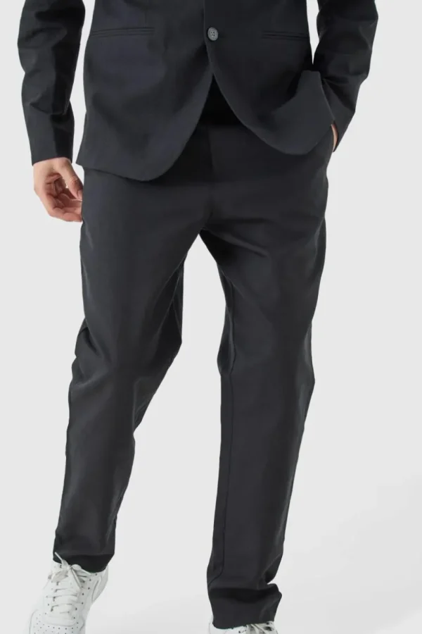 boohooMAN Linen Blend Tailored Trousers | Suits & Tailoring | Suits & Tailoring