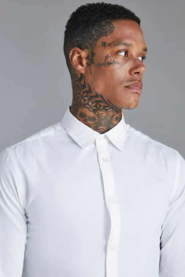 boohooMAN Long Sleeve Slim Fit Shirt | Going Out Tops | Going Out