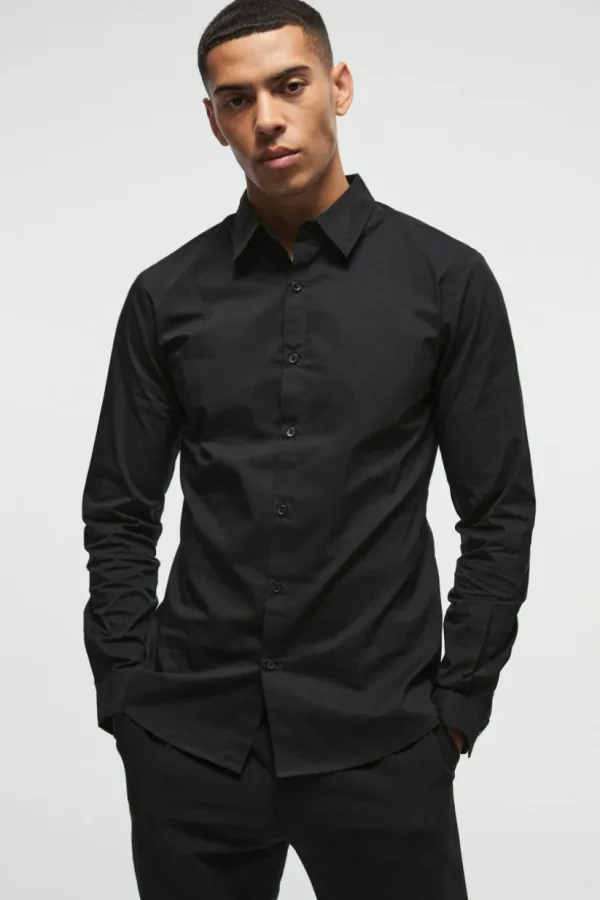 boohooMAN Long Sleeve Slim Shirt | Going Out | Shirts