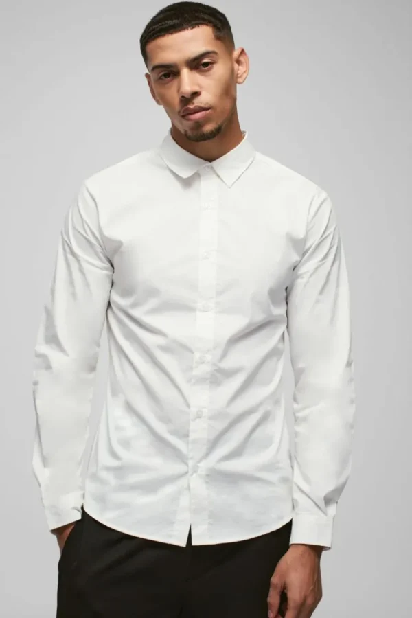 boohooMAN Long Sleeve Slim Shirt | Going Out | Shirts