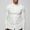 boohooMAN Long Sleeve Stretch Fit Shirt | Going Out | Shirts