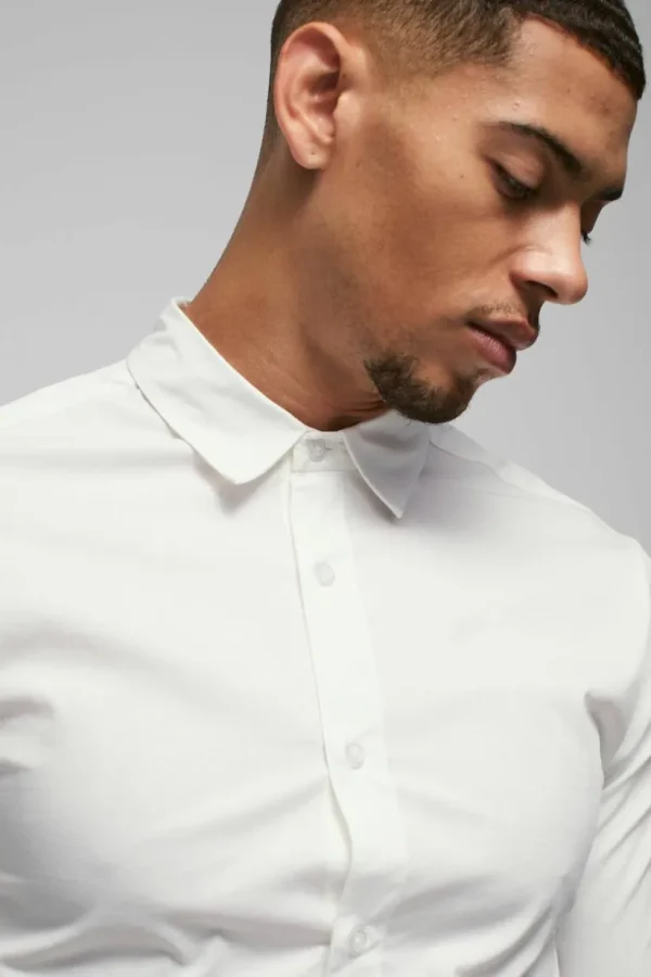 boohooMAN Long Sleeve Stretch Fit Shirt | Going Out | Shirts