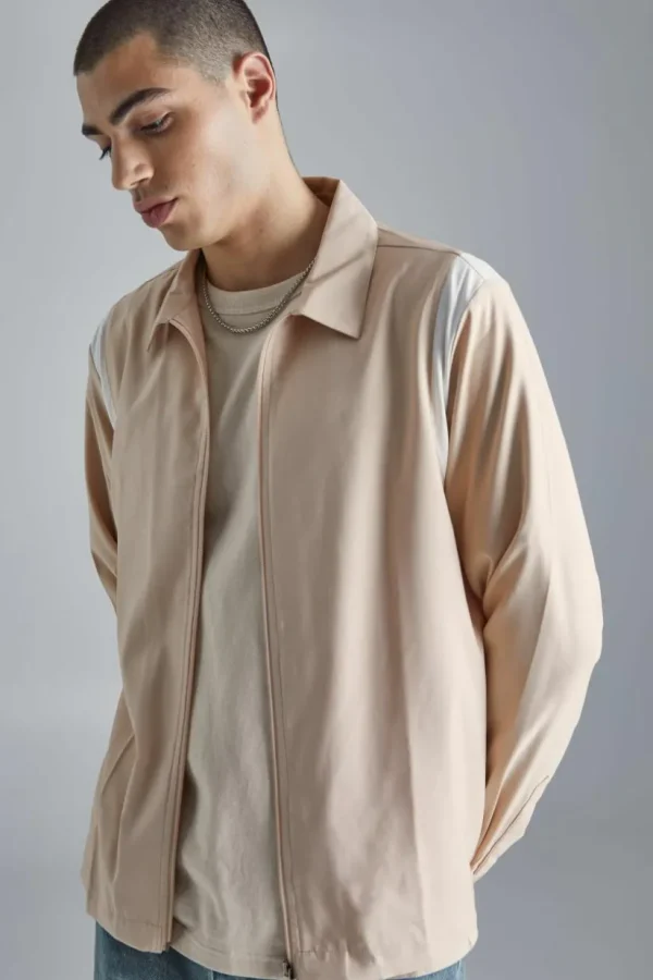 boohooMAN Long Sleeve Varsity Panel Shirt | Shirts | Going Out Shirts