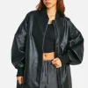 boohoo Longline Oversized Bomber Jacket | Women Shirts | Foundation