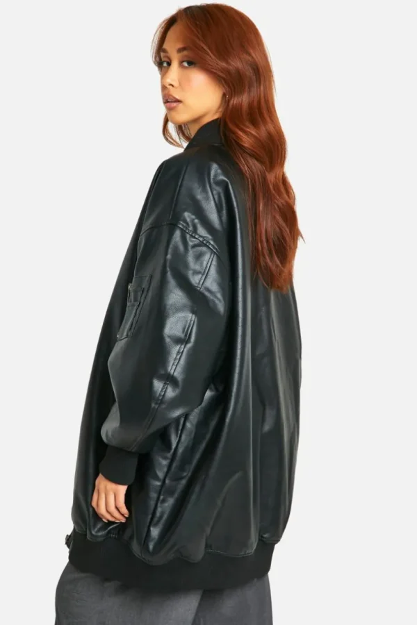 boohoo Longline Oversized Bomber Jacket | Women Shirts | Foundation