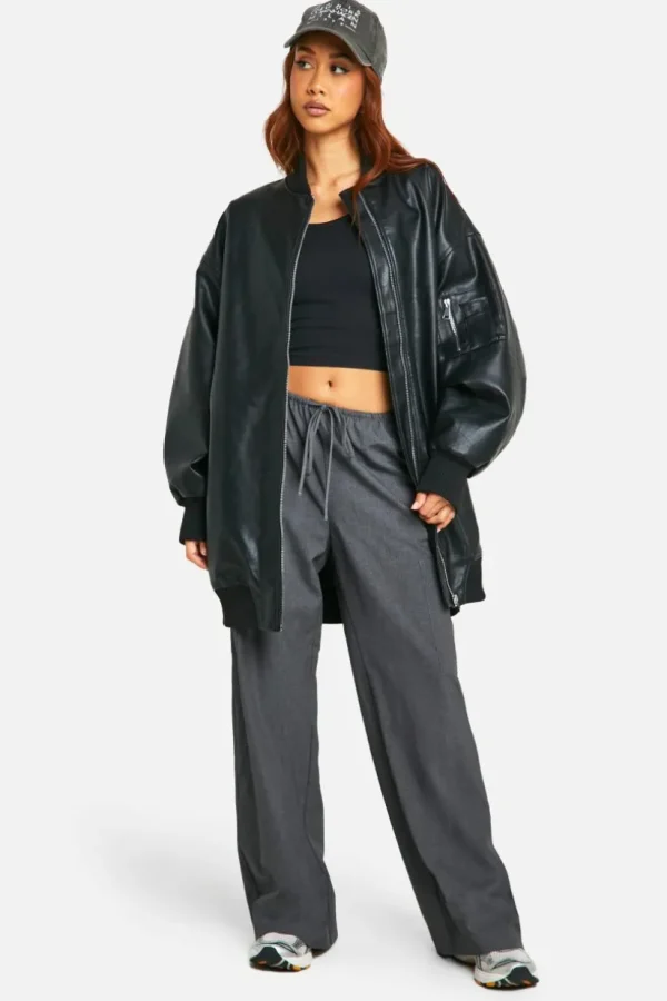 boohoo Longline Oversized Bomber Jacket | Women Shirts | Foundation