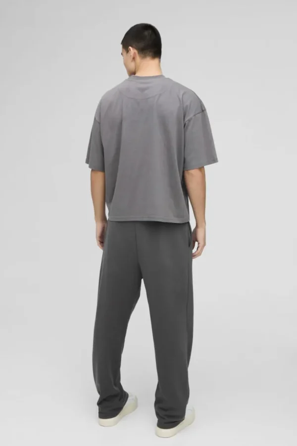 boohooMAN Loose Fit Drop Crotch Loopback Jogger | Joggers