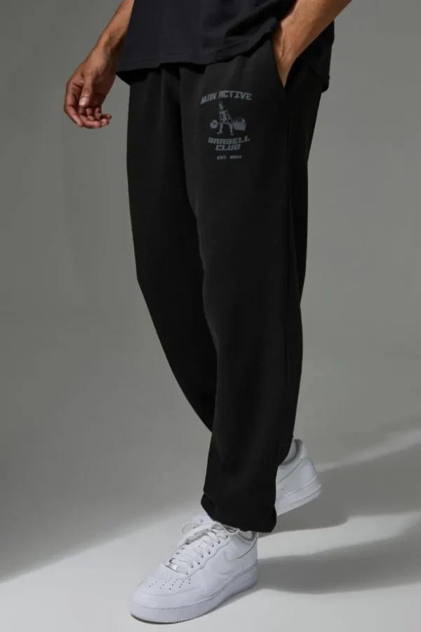 boohooMAN Man Active Body Building Club Oversized Joggers | Gym Joggers | Gym Clothes