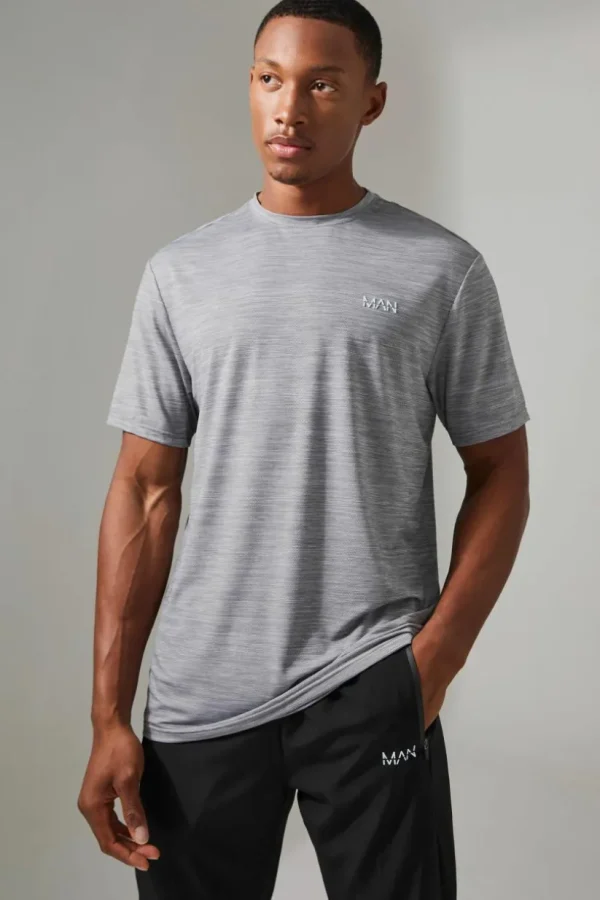 boohooMAN Man Active Breathable Marl T-shirt | Gym T-Shirts & Vests | Gym Clothes