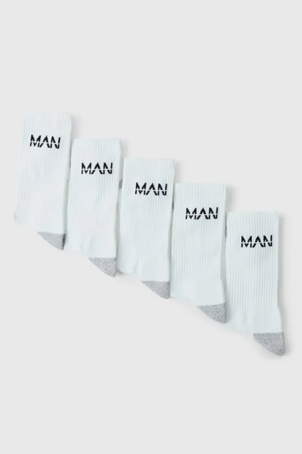 boohooMAN Man Active Cushioned Training Crew 5 pack Socks | Underwear & Socks | Underwear & Socks
