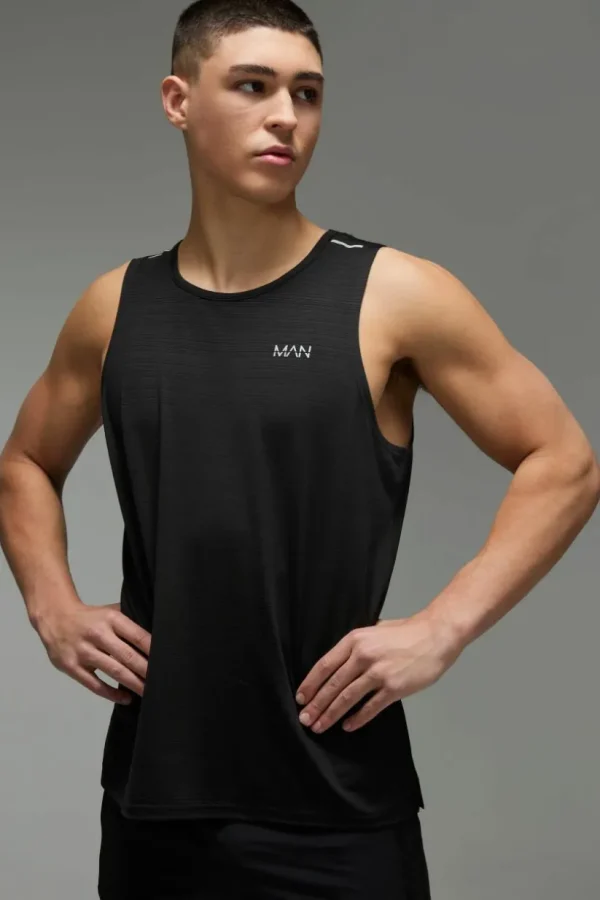 boohooMAN Man Active Engineered Performance Reg Fit Vest | Gym T-Shirts & Vests | Gym Clothes