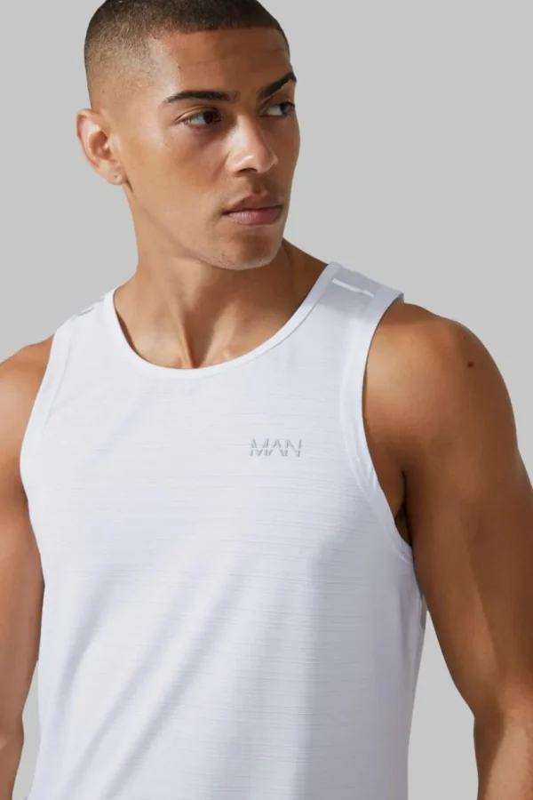 boohooMAN Man Active Engineered Performance Reg Fit Vest | Gym T-Shirts & Vests | Gym Clothes