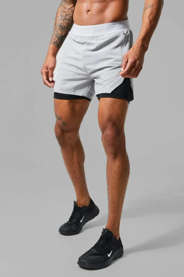 boohooMAN Man Active Extreme Split 3inch 2-in-1 Regular Fit Short | Gym Shorts | Gym Clothes