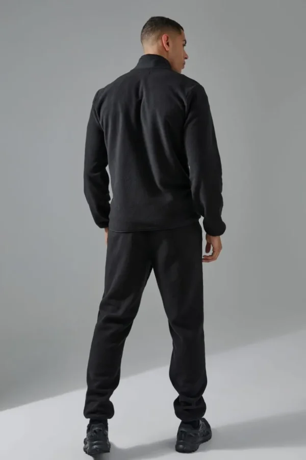 boohooMAN Man Active Fleece Zip Thru Track Top | Gym Essentials | Gym Jackets