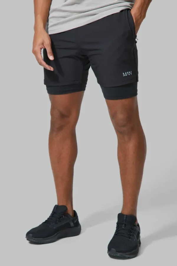 boohooMAN Man Active Gym 5inch 2-in-1 Regular Fit Short | Gym Essentials | Gym Shorts