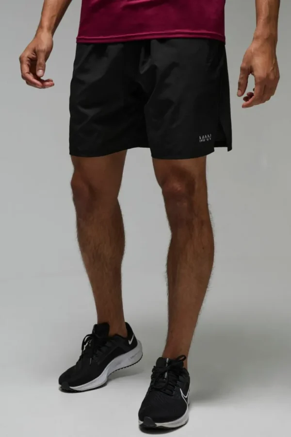 boohooMAN Man Active 7inch Perforated Grid Short | Gym Shorts | Gym Clothes