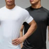 boohooMAN Man Active Lightweight Essentials Gym Regular Fit Raglan T-shirt 2 Pack | Gym Essentials | Gym T-Shirts & Vests