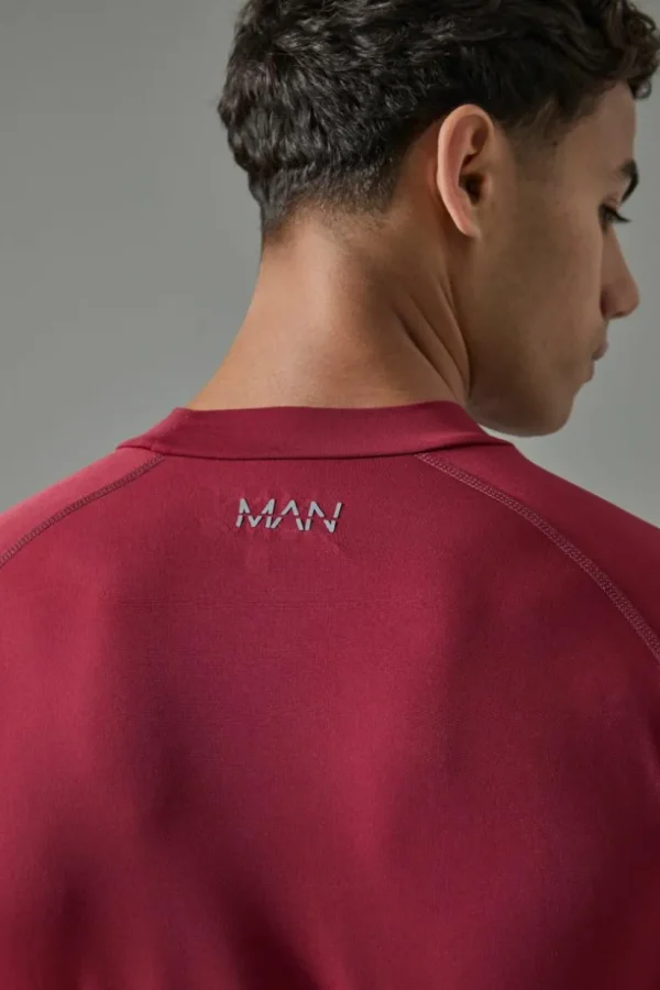 boohooMAN Man Active Long Sleeved High Neck Base Layer | Gym T-Shirts & Vests | Gym Clothes