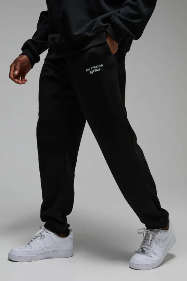 boohooMAN Man Active Los Angeles Lift Club Oversized Jogger | Gym Joggers | Gym Clothes