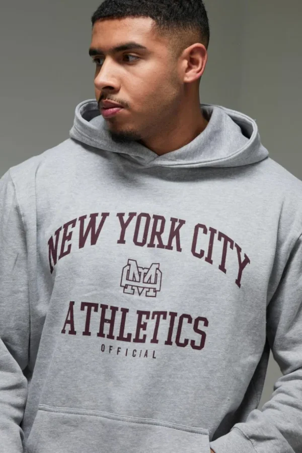 boohooMAN Man Active New York City Athletics Oversized Hoodie | Gym Hoodies | Gym Clothes