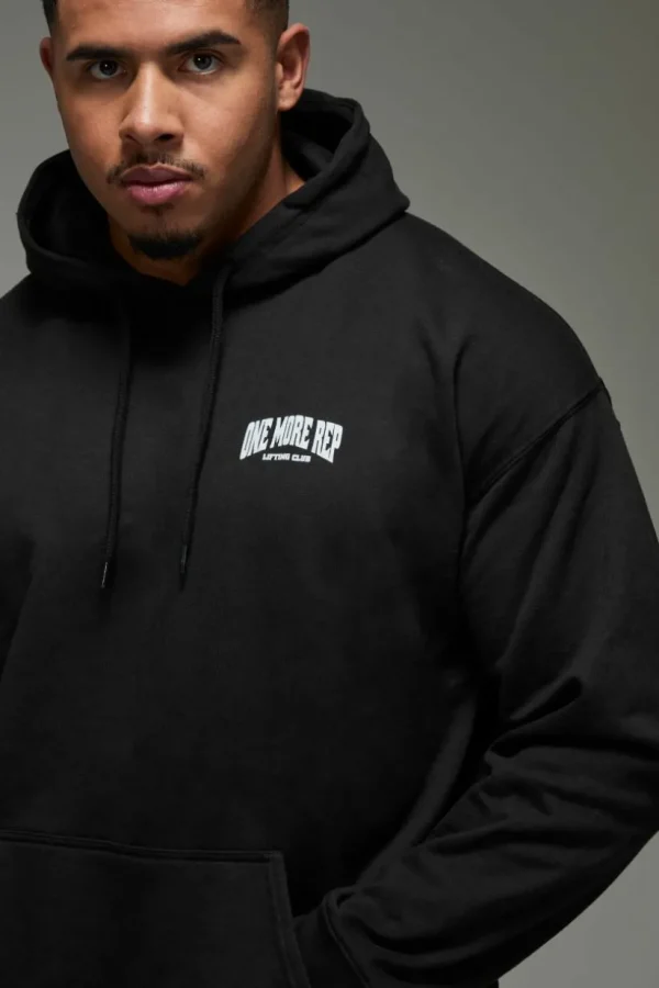 boohooMAN Man Active One More Rep Oversized Hoodie | Gym Hoodies | Gym Clothes