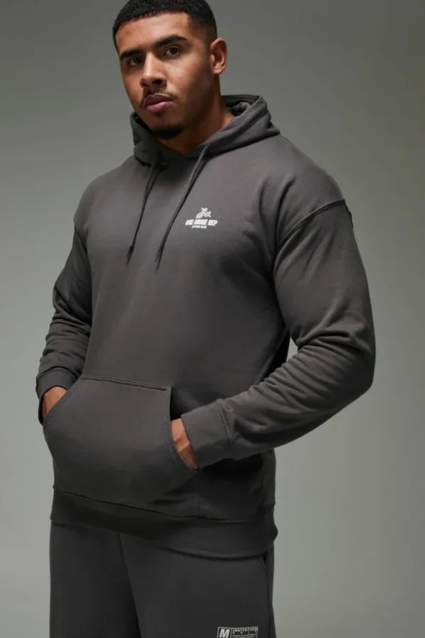 boohooMAN Man Active One More Rep Oversized Hoodie | Gym Hoodies | Gym Clothes