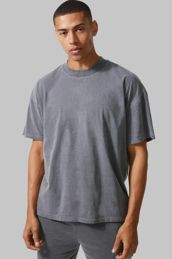 boohooMAN Man Active Oversized Overdye Rep T-shirt | Gym Clothes