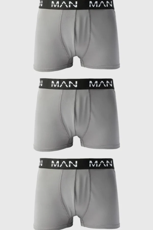 boohooMAN Man Active Performance Boxer 3 pack | Gym Clothes | Underwear & Socks