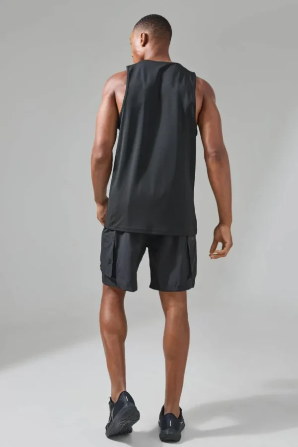 boohooMAN Man Active Performance Regular Fit Tank | Gym T-Shirts & Vests | Gym Clothes