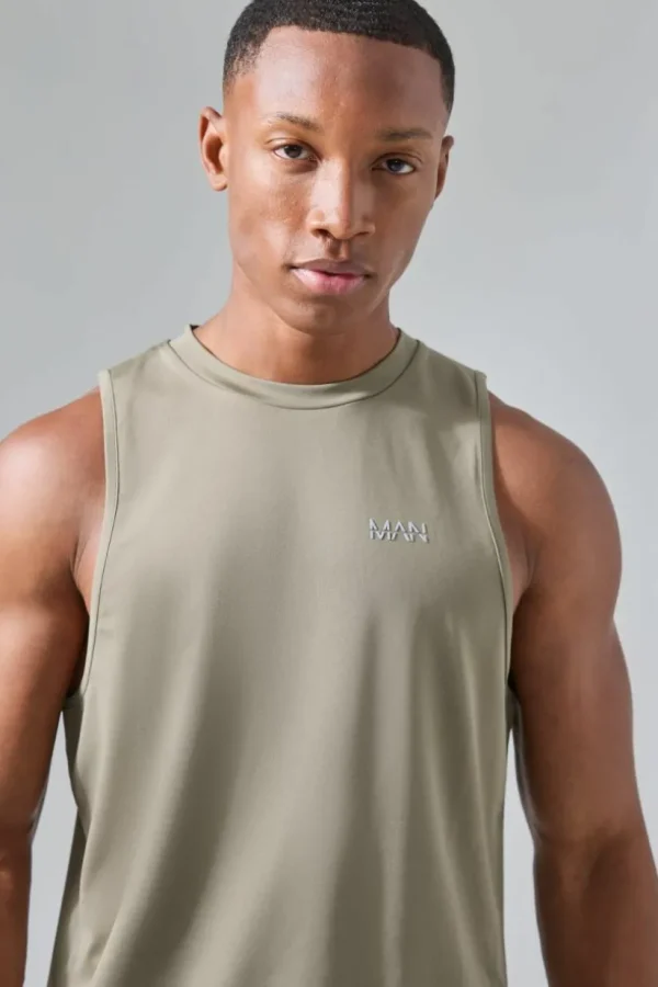 boohooMAN Man Active Performance Reg Fit Tank | Gym T-Shirts & Vests | Gym Clothes