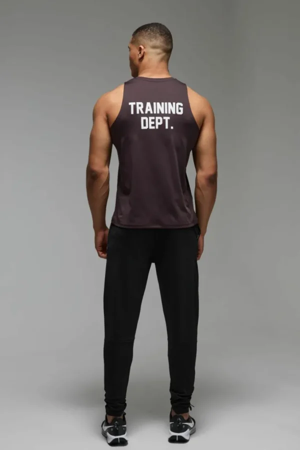 boohooMAN Man Active Performance Training Dept. Tank | Training Dept | Gym T-Shirts & Vests