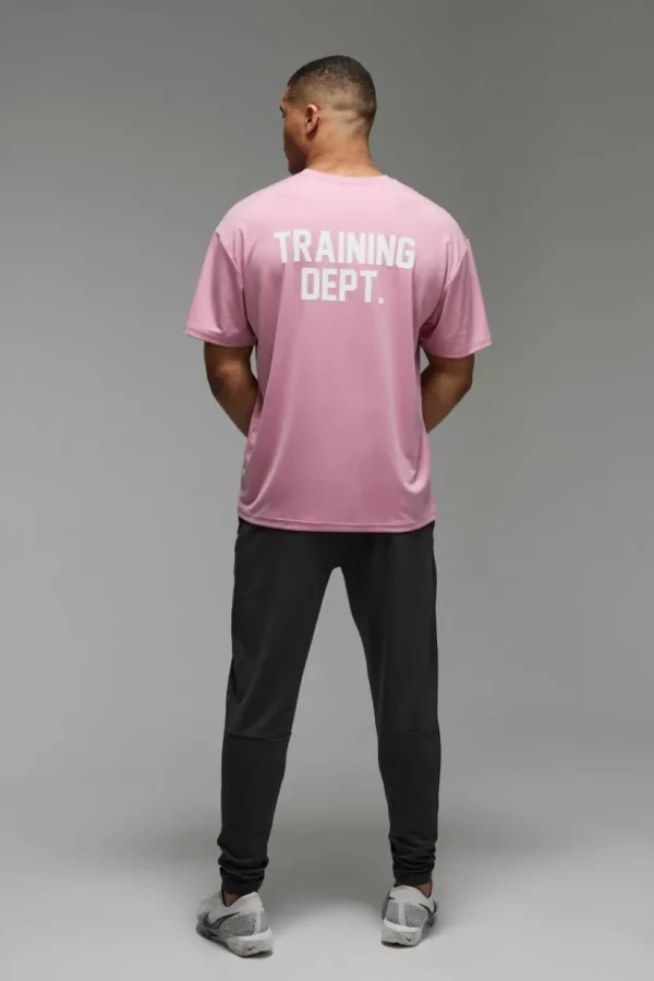 boohooMAN Man Active Performance Training Dept. Oversized T-shirt | Training Dept | Gym T-Shirts & Vests