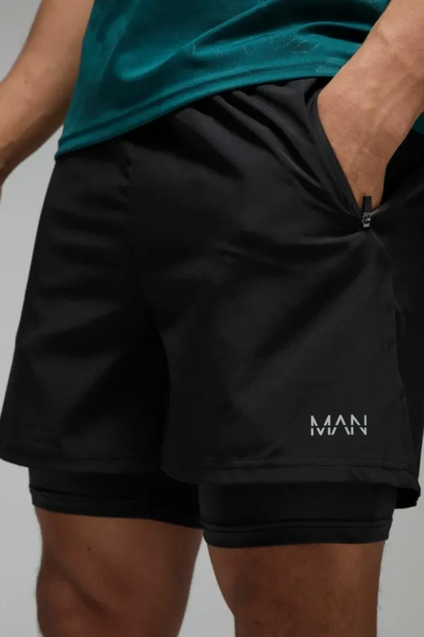 boohooMAN Man Active Stretch Woven 5inch 2in1 Short | Gym Shorts | Gym Clothes