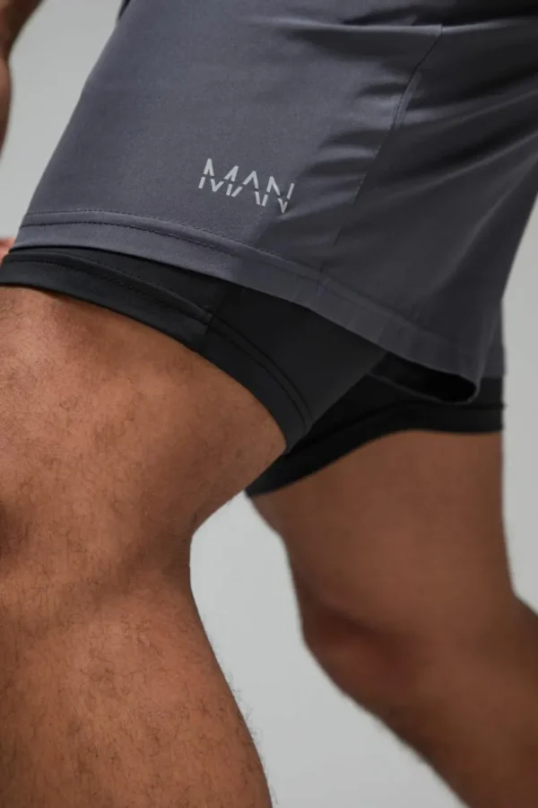 boohooMAN Man Active Stretch Woven 5inch 2in1 Short | Gym Shorts | Gym Clothes