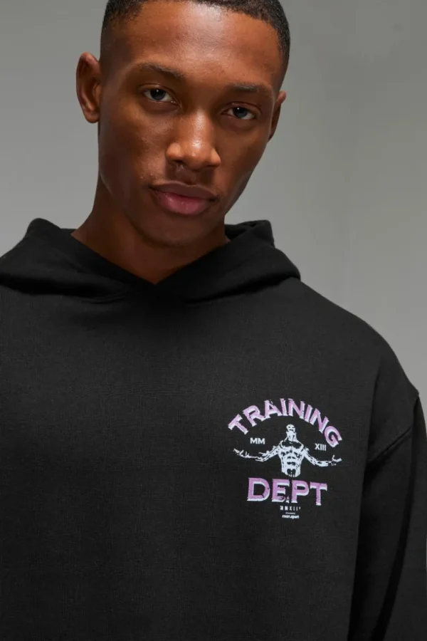 boohooMAN Man Active Training Dept Oversized Hoodie | Gym Essentials | Gym Hoodies