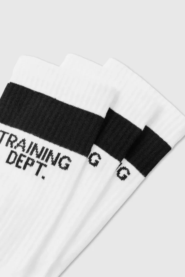 boohooMAN Man Active Training Dept Cushioned Crew 3 Pack Socks | Training Dept | Gym Clothes