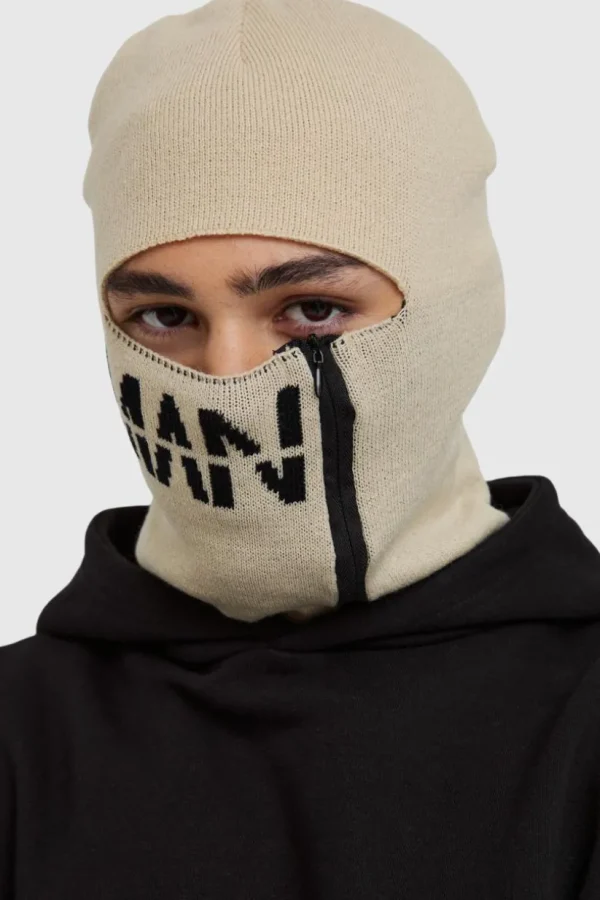 boohooMAN Man Dash Zip Detail Face Covering | Hats & Caps