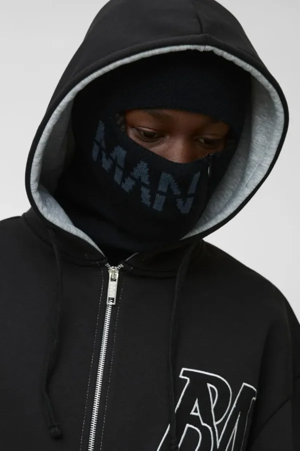 boohooMAN Man Dash Zip Detail Face Covering | Hats & Caps