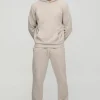 boohooMAN Man Embroidered Waffle Hooded Tracksuit | Tracksuits