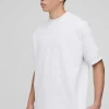 boohooMAN Man Oversized Extended Neck Heavy Interlock Ribbed Cuff T-shirt | Basics - Elevated