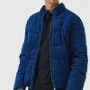 boohooMAN Man Printed Velour Funnel Neck Puffer In | Man | Coats & Jackets