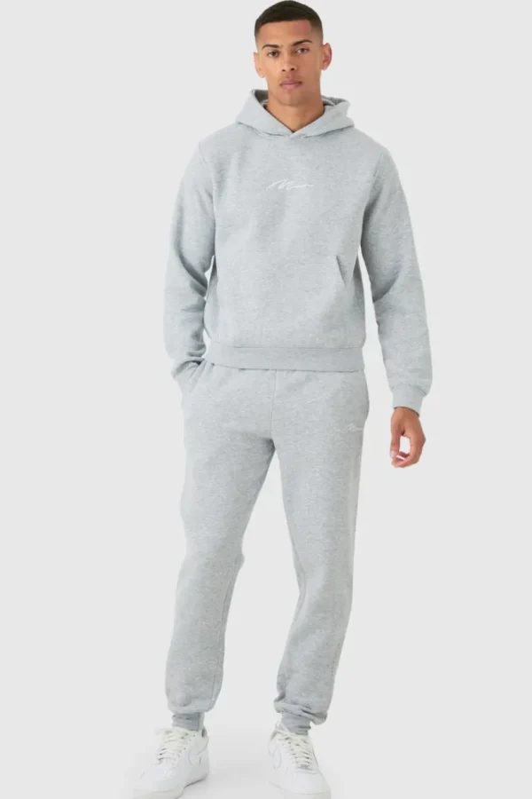 boohooMAN Man Signature Boxy Hooded Tracksuit | Man | Tracksuits