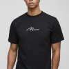 boohooMAN Man Signature Embroidered T-shirt | T-Shirts