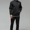 boohooMAN Man Sport Track Top and Cuffed Jogger Tracksuit | Gym Tracksuits | Gym Clothes