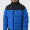 boohooMAN Man Tab Colour Block Concealed Hood Puffer Coat In | Man | Coats & Jackets