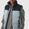 boohooMAN Man Tab Colour Block Puffer Funnel Neck Gilet In | Man | Coats & Jackets