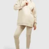 boohoo Maternity Half Zip Oversized Sweatshirt And Legging Set | Women Shirts | Foundation