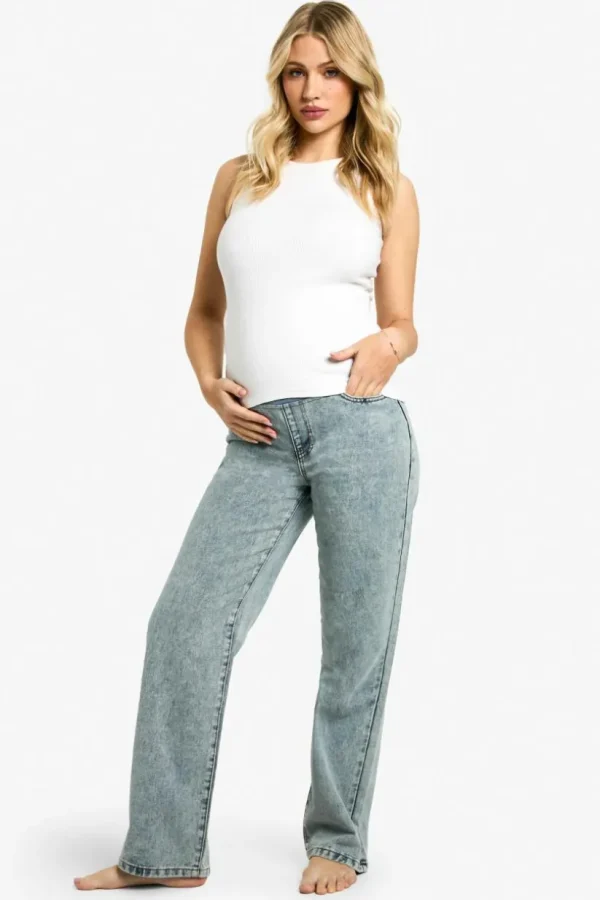 boohoo Maternity Over The Bump Straight Leg Jeans | Women Shirts | Foundation